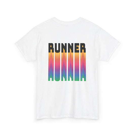 Runner gradient rainbow text print unisex t-shirt